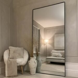 Theo - Full Length Black Extra Large Metal Mirror 200cm x 100cm